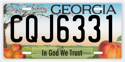 GA license plate CQJ6331