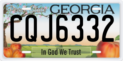 GA license plate CQJ6332