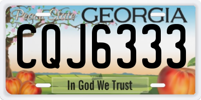 GA license plate CQJ6333