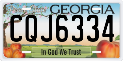 GA license plate CQJ6334