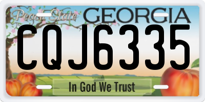 GA license plate CQJ6335