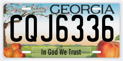 GA license plate CQJ6336