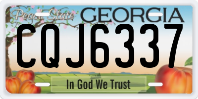 GA license plate CQJ6337
