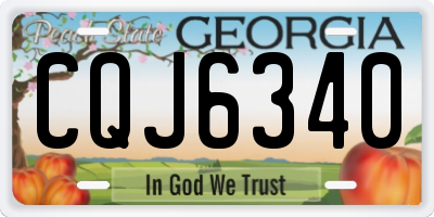 GA license plate CQJ6340
