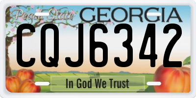 GA license plate CQJ6342