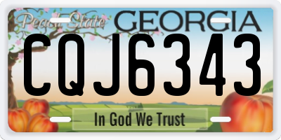 GA license plate CQJ6343