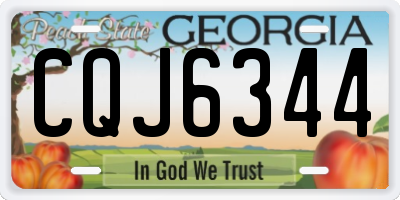 GA license plate CQJ6344