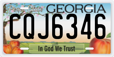 GA license plate CQJ6346