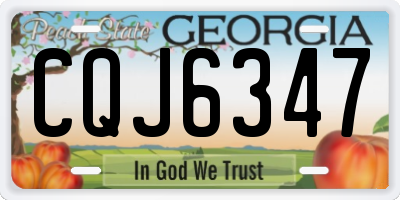 GA license plate CQJ6347
