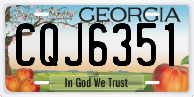 GA license plate CQJ6351