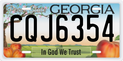 GA license plate CQJ6354