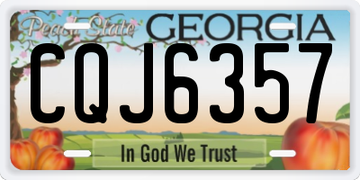 GA license plate CQJ6357