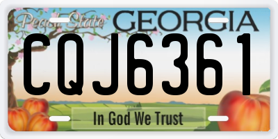 GA license plate CQJ6361