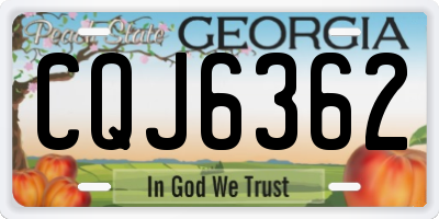 GA license plate CQJ6362