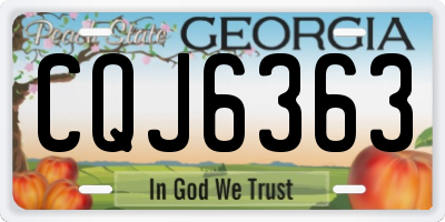 GA license plate CQJ6363