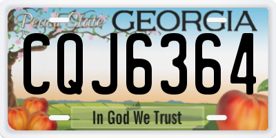 GA license plate CQJ6364