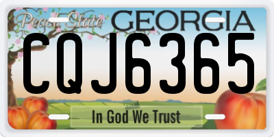 GA license plate CQJ6365