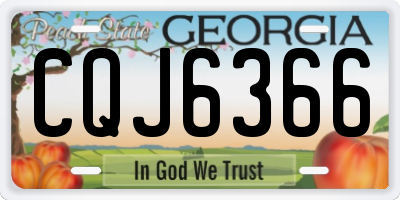 GA license plate CQJ6366