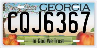 GA license plate CQJ6367