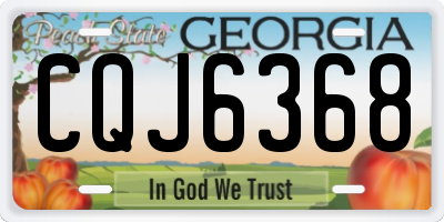 GA license plate CQJ6368