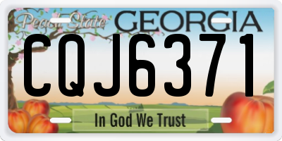 GA license plate CQJ6371