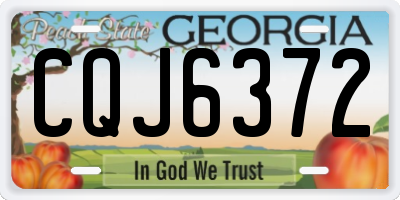 GA license plate CQJ6372