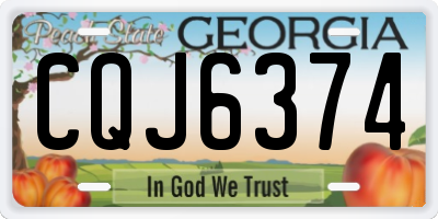 GA license plate CQJ6374