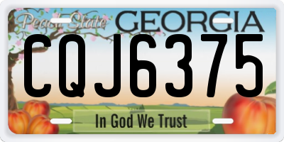 GA license plate CQJ6375