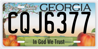 GA license plate CQJ6377