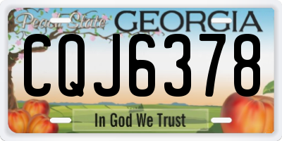 GA license plate CQJ6378