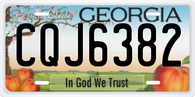 GA license plate CQJ6382