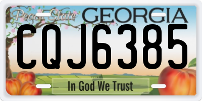 GA license plate CQJ6385