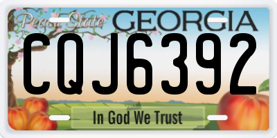 GA license plate CQJ6392