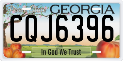 GA license plate CQJ6396