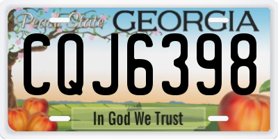 GA license plate CQJ6398