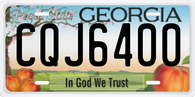 GA license plate CQJ6400
