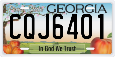 GA license plate CQJ6401