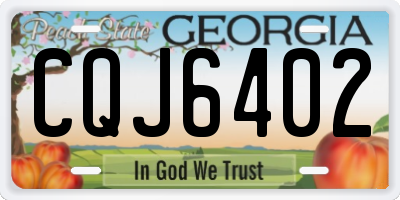 GA license plate CQJ6402