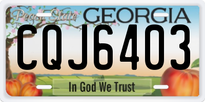 GA license plate CQJ6403