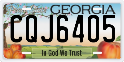 GA license plate CQJ6405