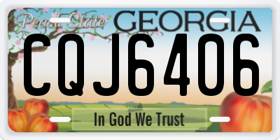 GA license plate CQJ6406