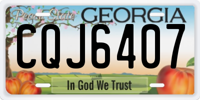 GA license plate CQJ6407