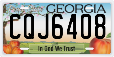 GA license plate CQJ6408