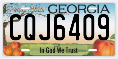 GA license plate CQJ6409