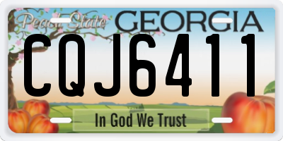 GA license plate CQJ6411