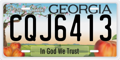 GA license plate CQJ6413