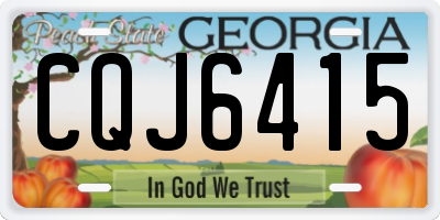 GA license plate CQJ6415