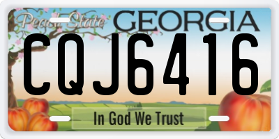 GA license plate CQJ6416