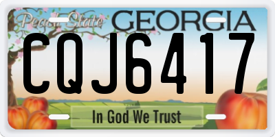GA license plate CQJ6417