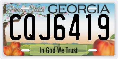 GA license plate CQJ6419